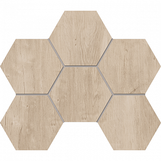 Декор 25х28,5 Мозаика Soft Wood SF02 Hexagon неполированный