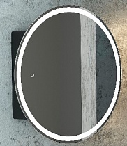 Зеркало-шкаф Torneo Black LED d700  (светодиодная подсветка, сенсорный выключатель) цвет чёрный