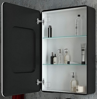 Зеркало-шкаф Eltoro Black 560х850 правый (светодиодная подсветка, розетка)