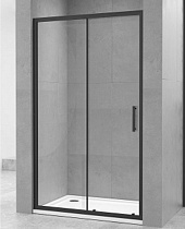Дверь для душа 8007-1B/110 110х190 прозрачное стекло, чёрный профиль