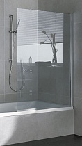 Шторка на ванну Basic Arica 70х140 неподвижная, стекло 6мм прозрачное прямоугольное