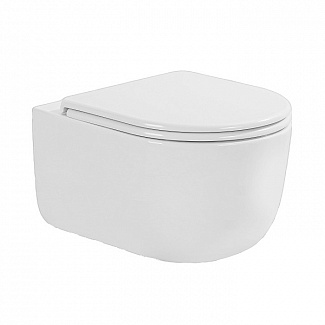 Унитаз подвесной безободковый ELMO TORNADO белый, сиденье легкосъёмное дюропласт микролифт