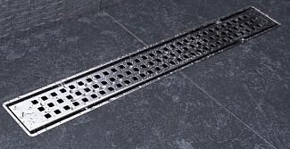 Трап для душа Betto Net Line 750 двухсторонняя решетка с перфорацией, матовый хром, полая под плитку