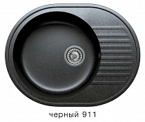 Мойка гранит Tolero Classic R-122 одинарная с крылом 575х455х200 цвет № 911 черный