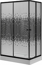 Душевой уголок прямоугольный NG-012-14Q BLACK 120х80х195 поддон 13 см, стекло"мозаик",профиль черный