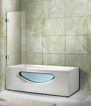 Шторка на ванну 604-1 60х150 распашная, стекло прозрачное, профиль хром