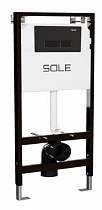 Система инсталляции SLBL1 Sole клавиша смыва, цвет черный, матовый