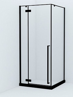 Шторки 2-х стенные Slide SLI6BS0i23 90х90х195 квадрат, прозрачное стекло, профиль чёрный